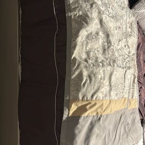 Two king size pillow shams and bed skirt